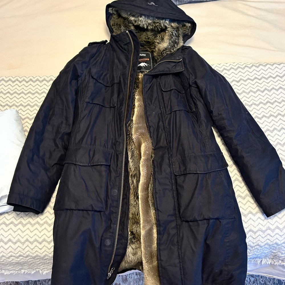 TNA Black Hooded utility Jacket